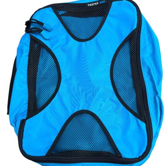 SHACKE PAK Packing Cubes NWOT 4 Piece Set Aqua Blue with Black All Size 10x13x4 - Picture 2 of 6